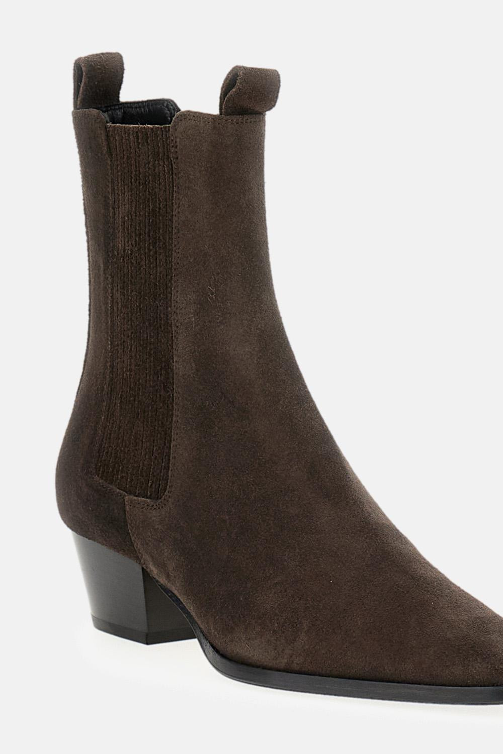 AGATA cow suede leather moka - 7