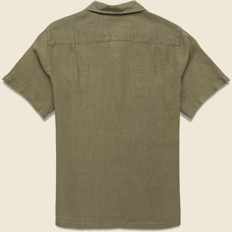 Portuguese Flannel Linen Camp Shirt - Olive outlook
