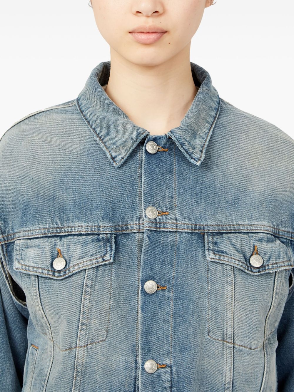 single-stitch denim jacket - 7