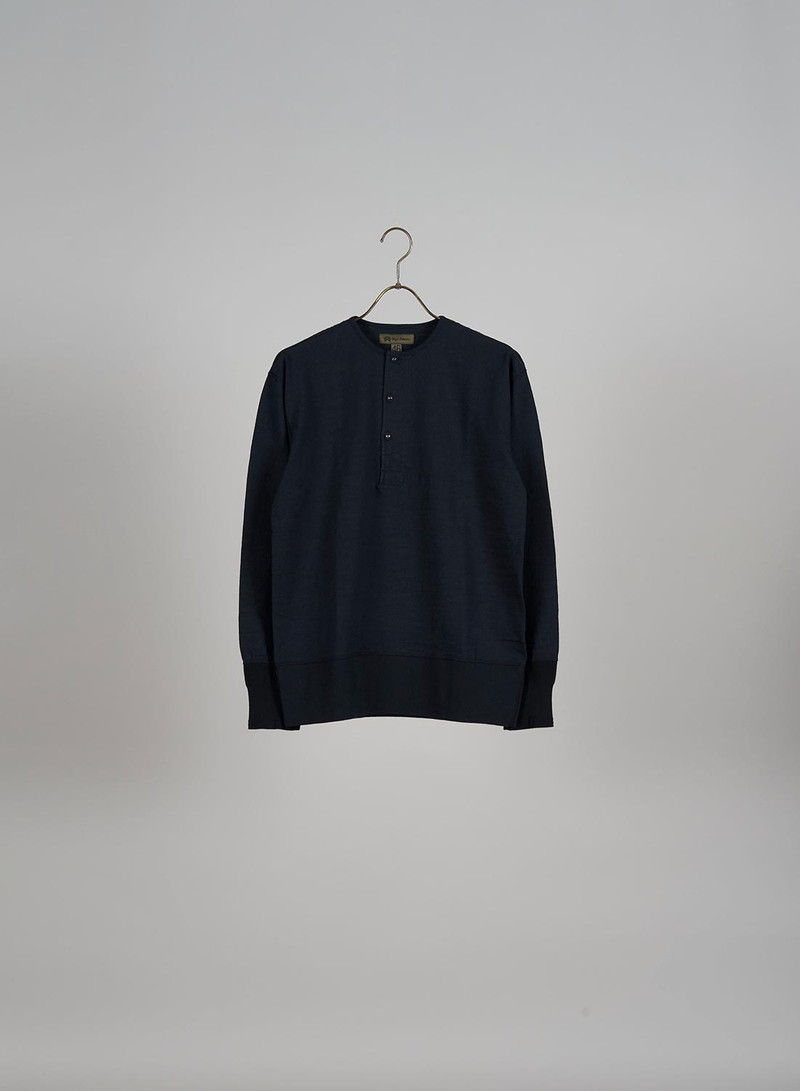 50's Henley Neck Shirt in Black 1