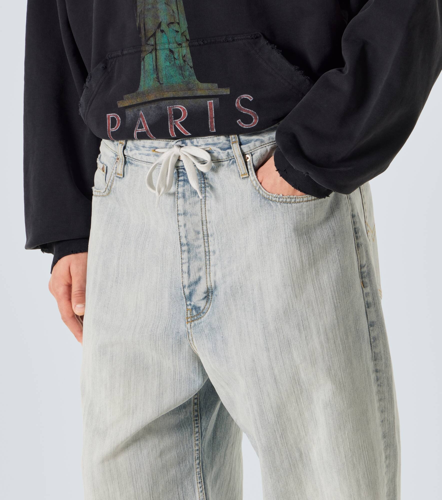 Mid-rise cotton twill wide-leg pants - 5
