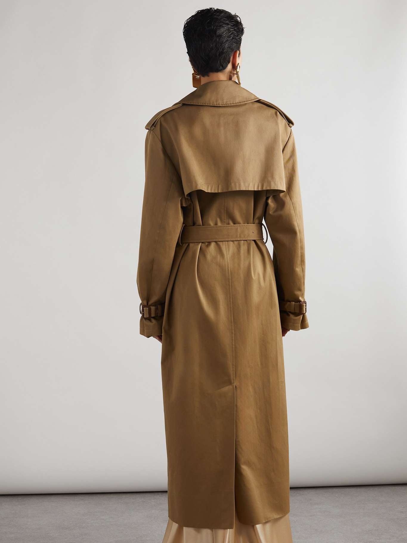 Oversized belted cotton-twill trench coat - 4