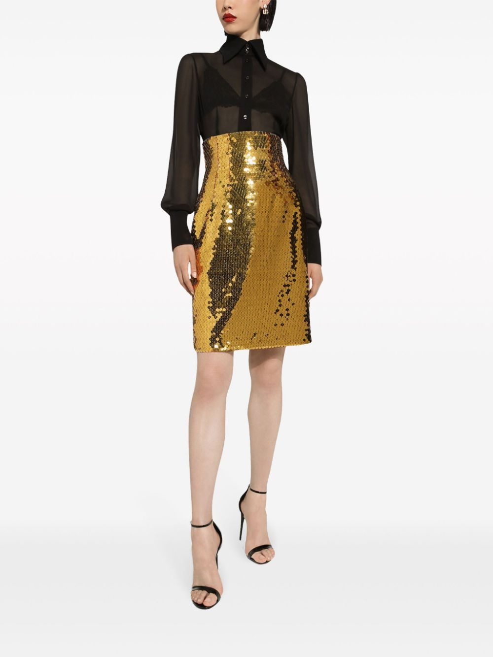 sequin-embellished high-waisted skirt - 2