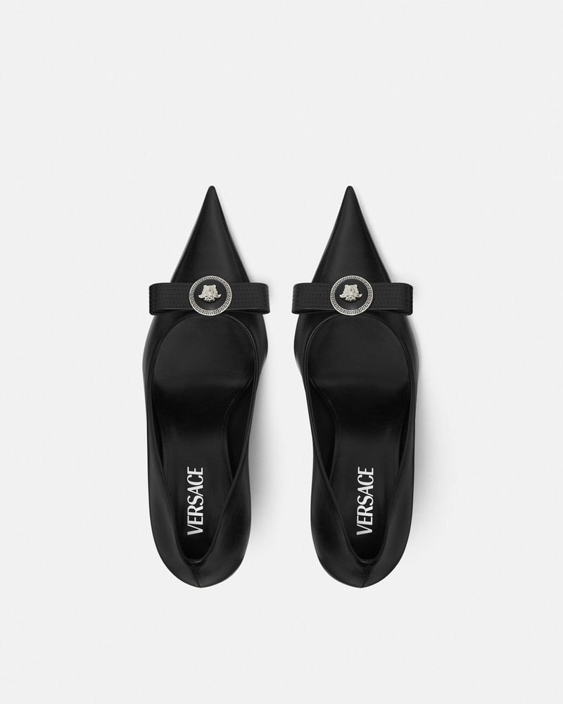 Gianni Ribbon Leather Pumps 85 mm 4