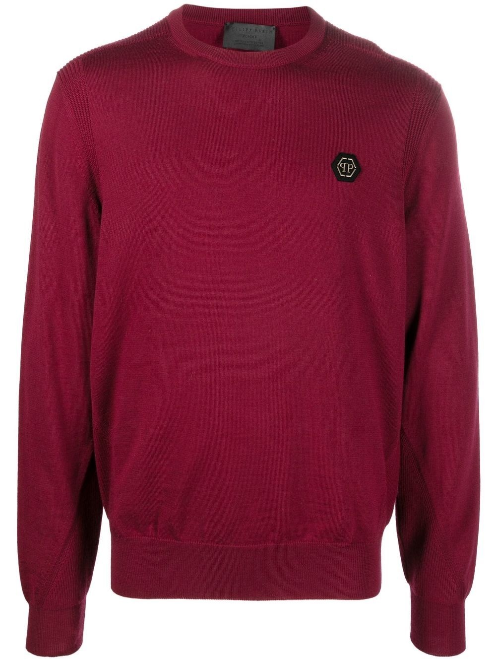 logo-patch crew neck sweater - 1