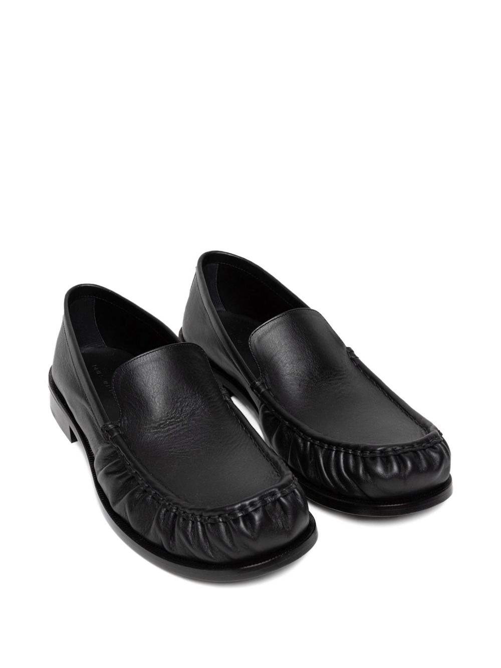 gathered-leather loafers - 2