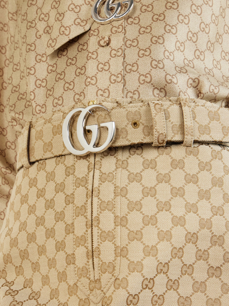 GUCCI Flat Marmont Gg Printed Coated-canvas Belt outlook