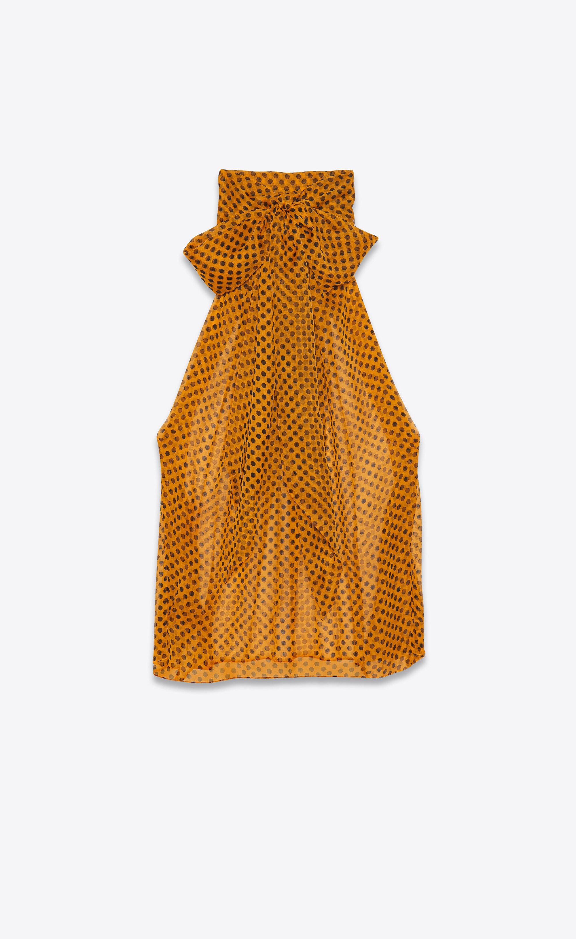 lavallière-neck sleeveless blouse in dotted silk muslin - 2