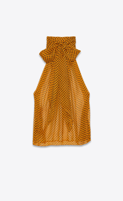 SAINT LAURENT lavallière-neck sleeveless blouse in dotted silk muslin outlook