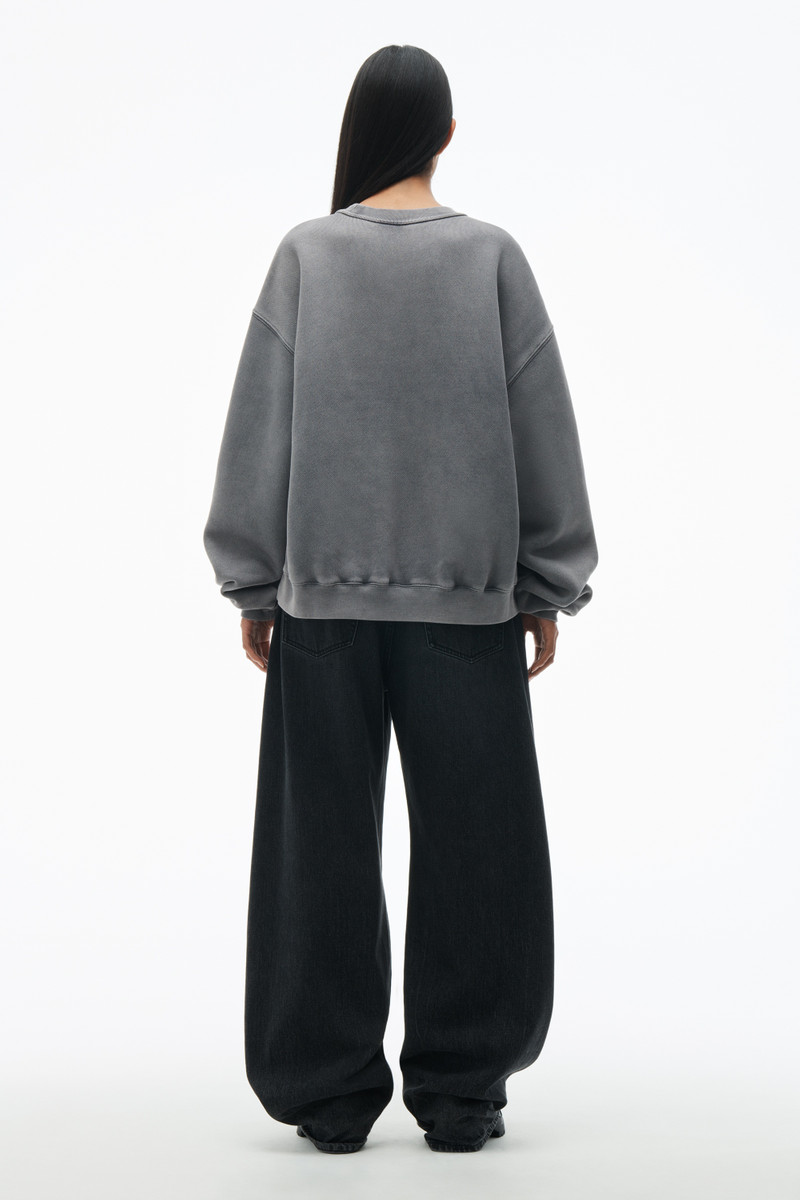 Acid Wash Sweatshirt in Structured Terry 4