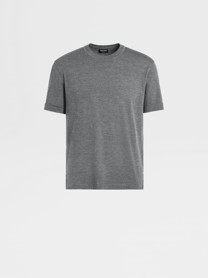 GREY MÉLANGE 12MILMIL12 WOOL T-SHIRT 1