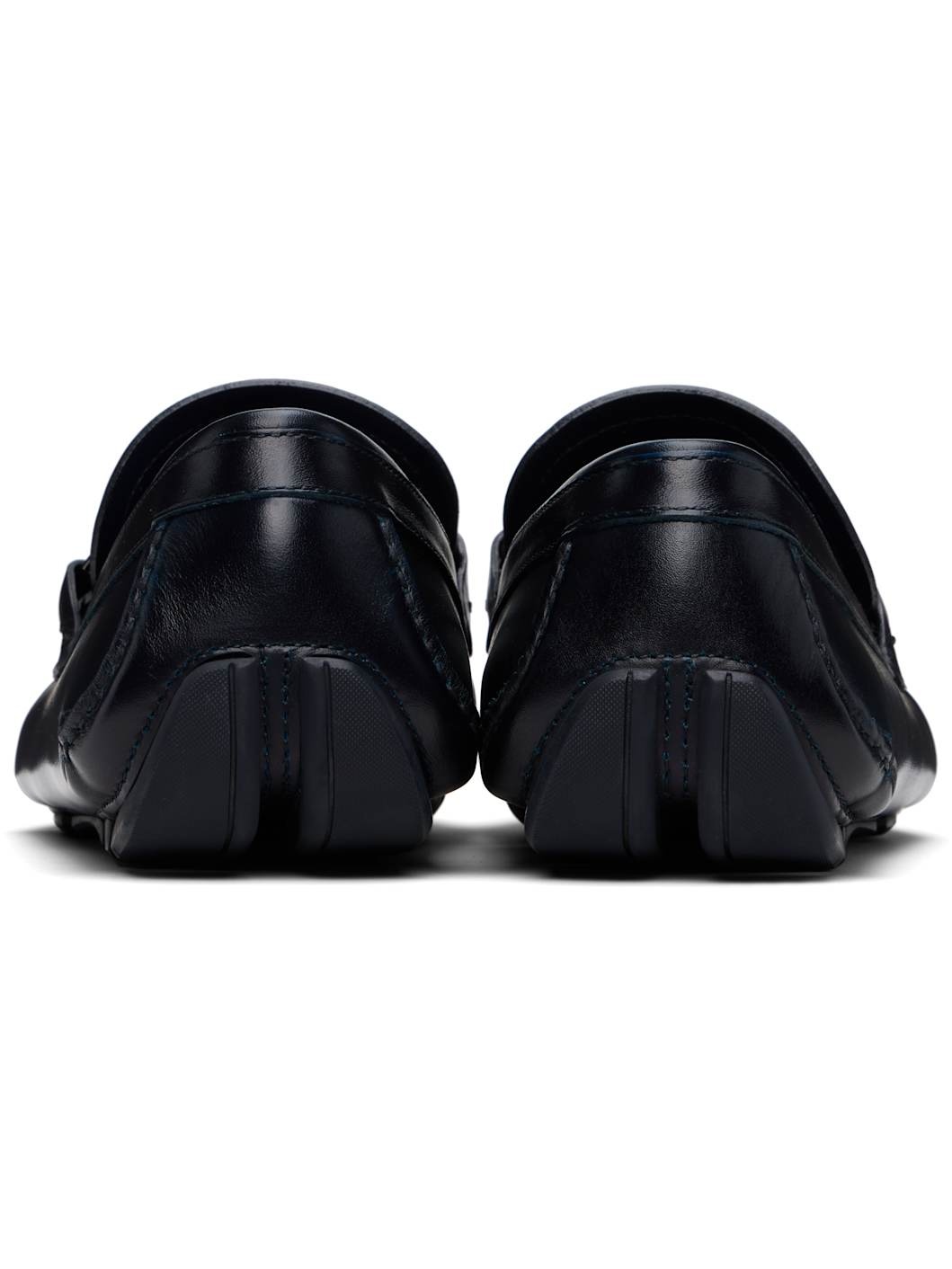 Navy Gancini Ornament Driver Loafers - 2