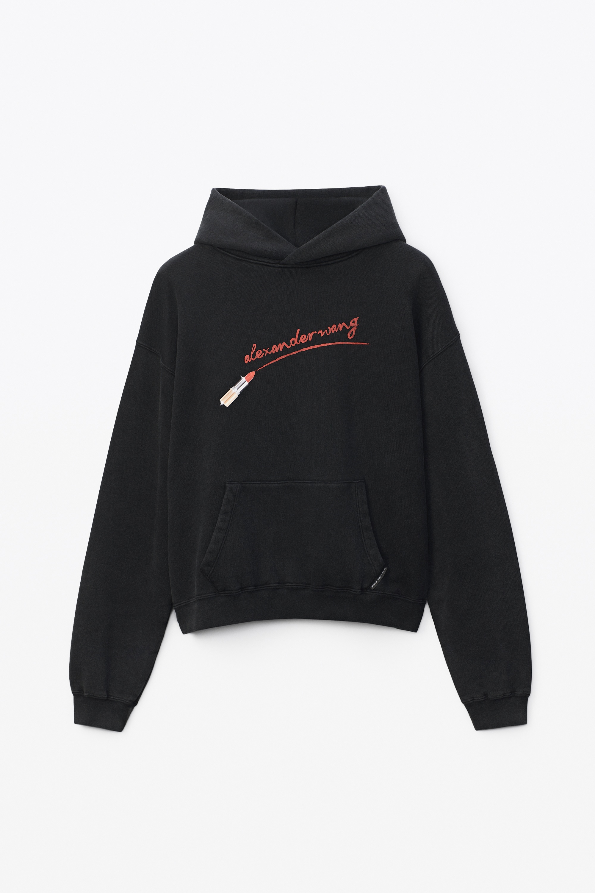 HOODIE WITH LIPSTICK GRAPHIC IN TERRY - 1