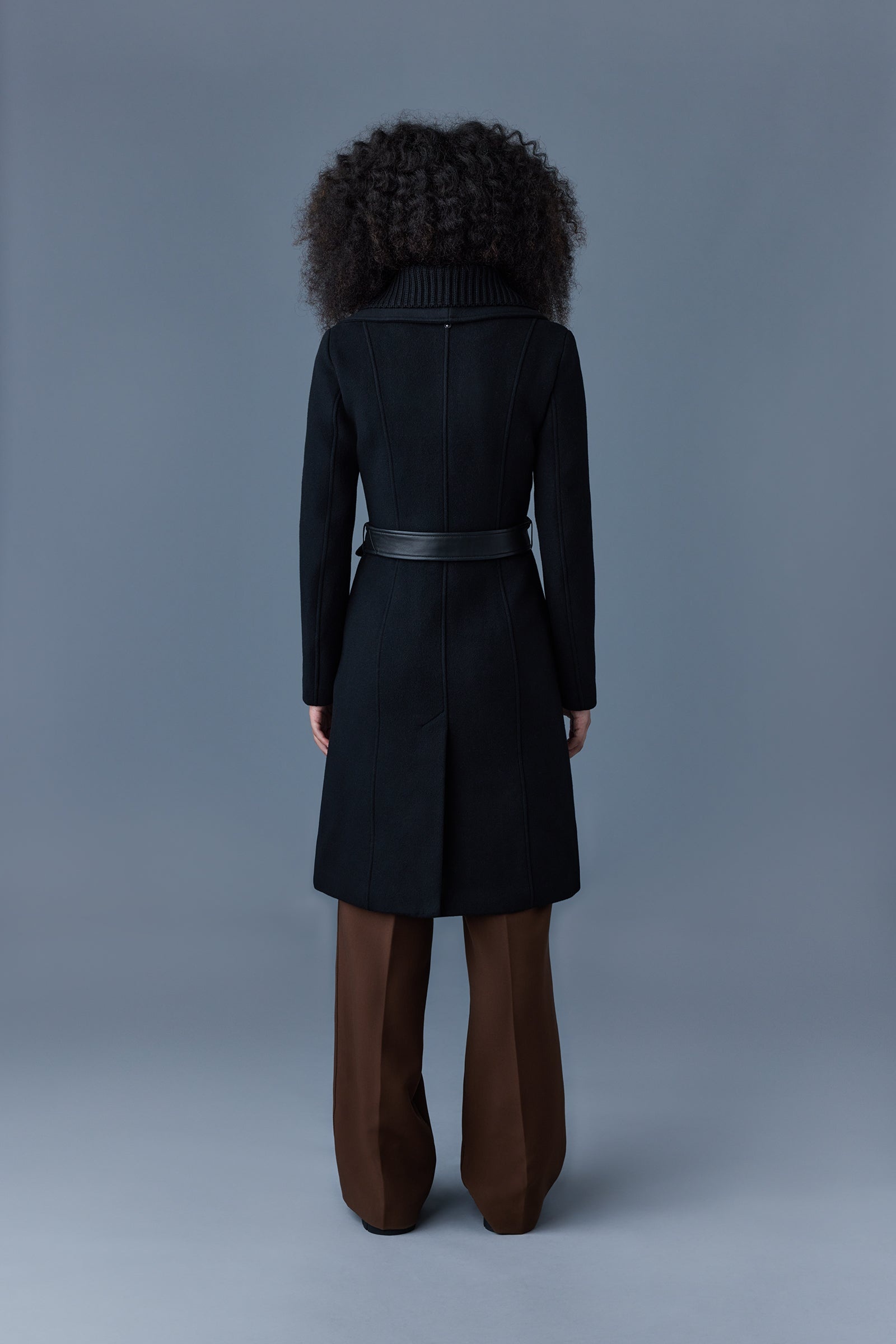 NORI 2-in-1 double face wool coat with sash - 4