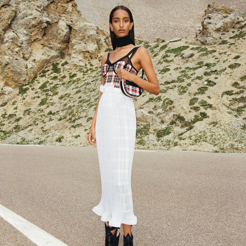 Mini Knitted Tartan and Leather Olympia Bag 15