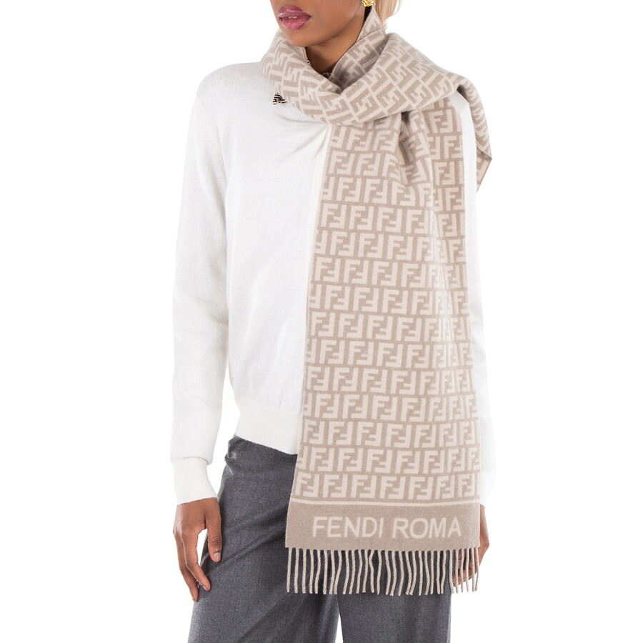 Fendi Fringe End Wool Scarf - 1