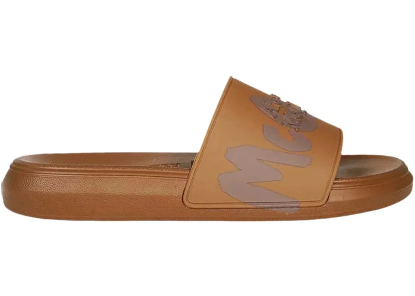Alexander McQueen Pool Slide Graffiti Logo Brown - 1