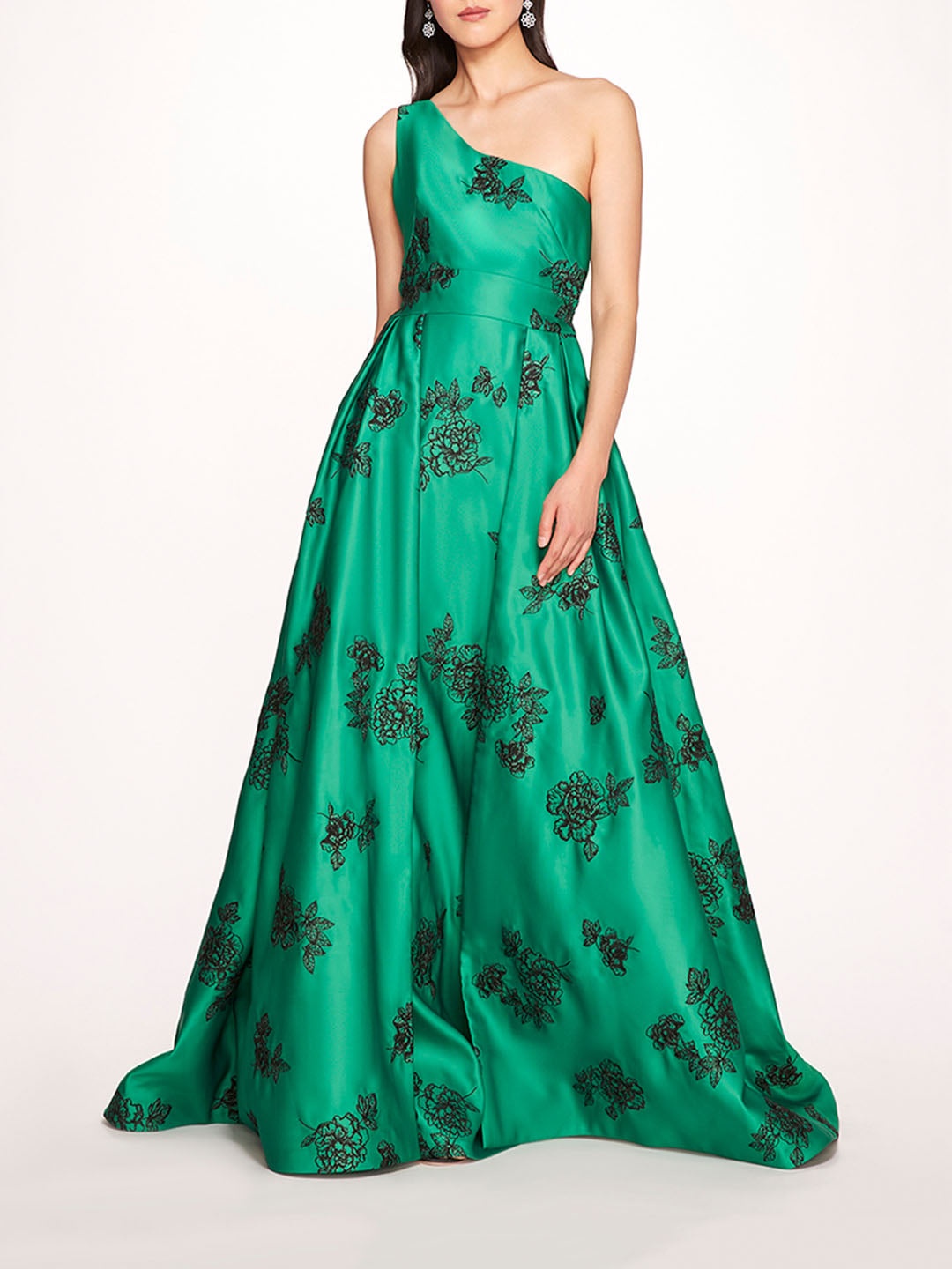 ONE SHOULDER MARIGOLD BALL GOWN - 1