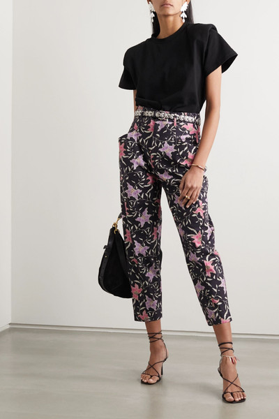 Isabel Marant Gubaia cropped high-rise floral-print tapered jeans outlook