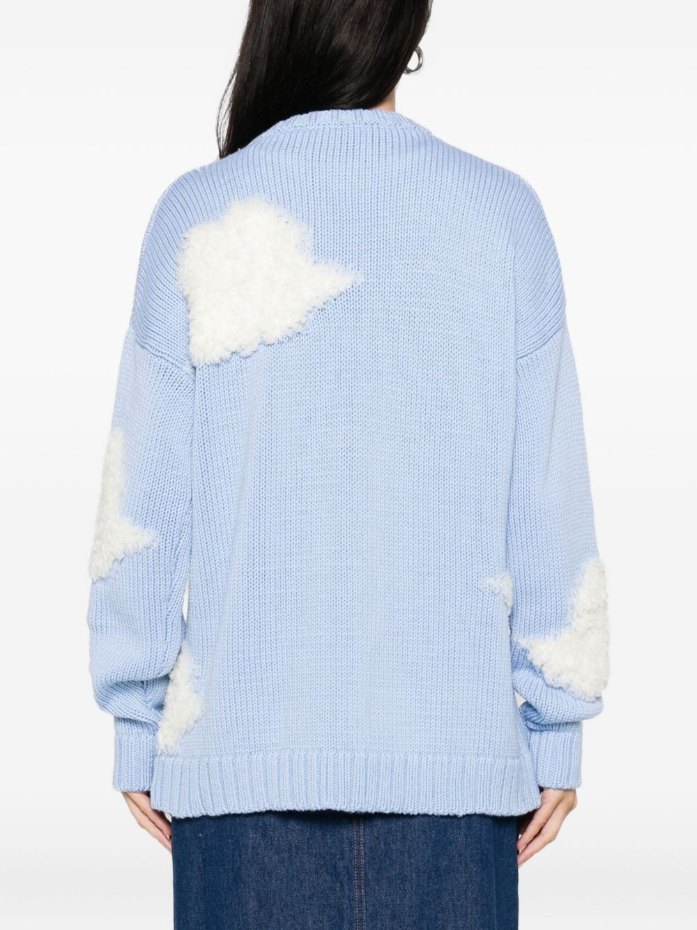 cloud-appliqué wool sweater - 4