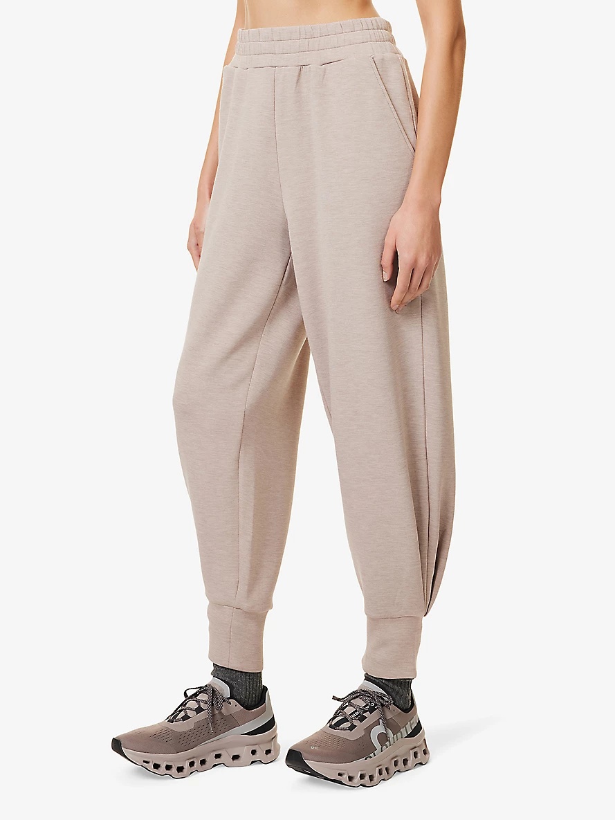Slip-pocket elasticated-waistband stretch-jersey jogging bottoms - 3