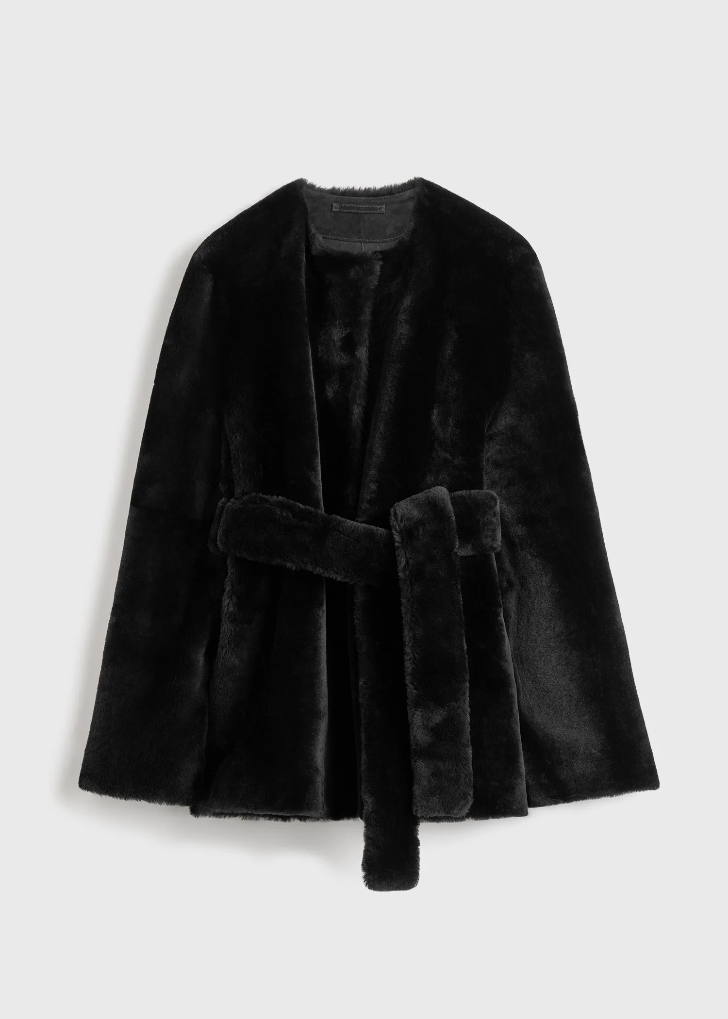Plush shearling jacket black - 1