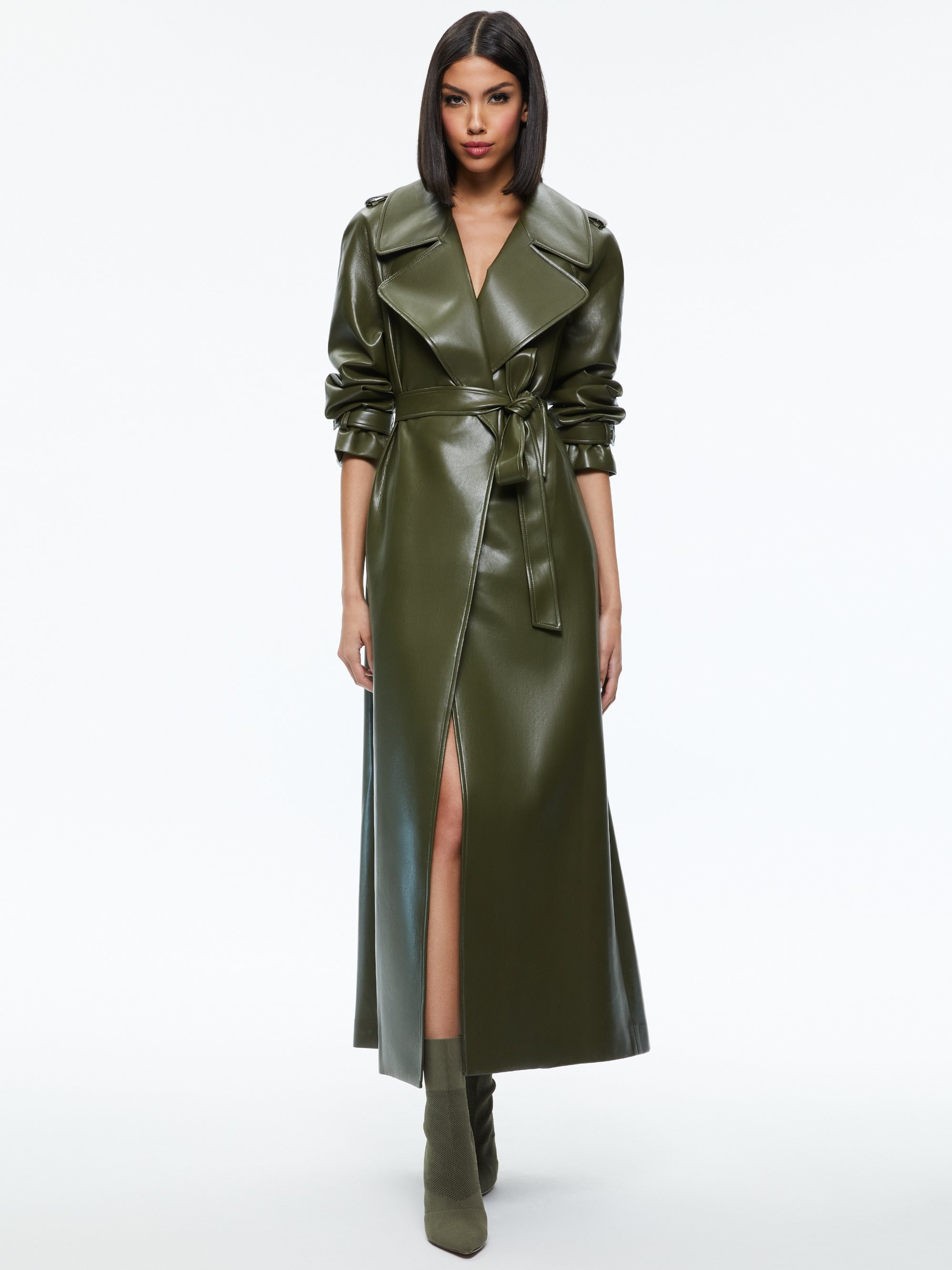JARRETT VEGAN LEATHER TRENCH COAT - 2