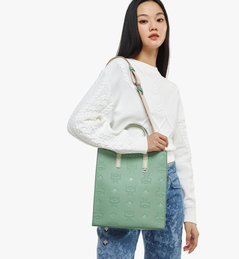 Aren Tote in Embossed Monogram Leather 6