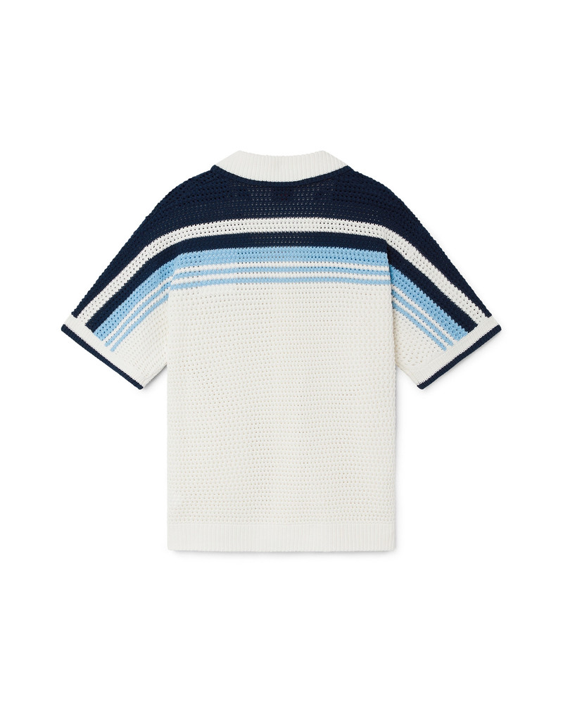 CASABLANCA Tennis Cotton Crochet Short Sleeve Shirt outlook