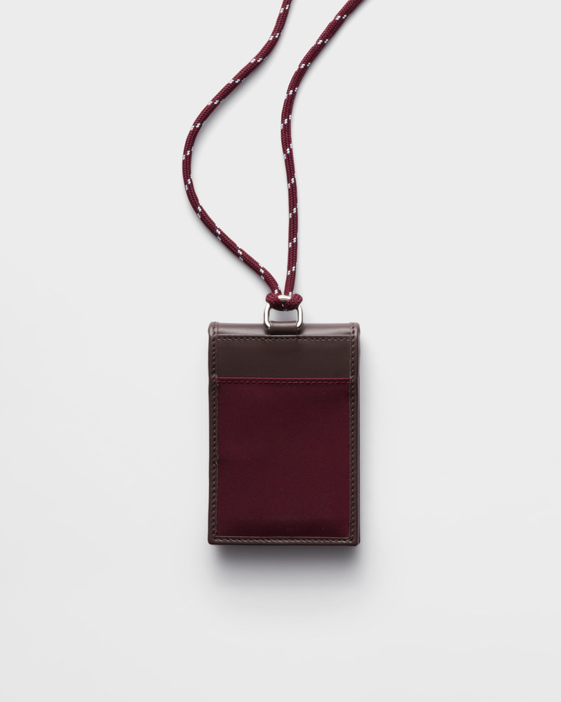 Prada Speedrock Re-Nylon and leather card holder with strap 3