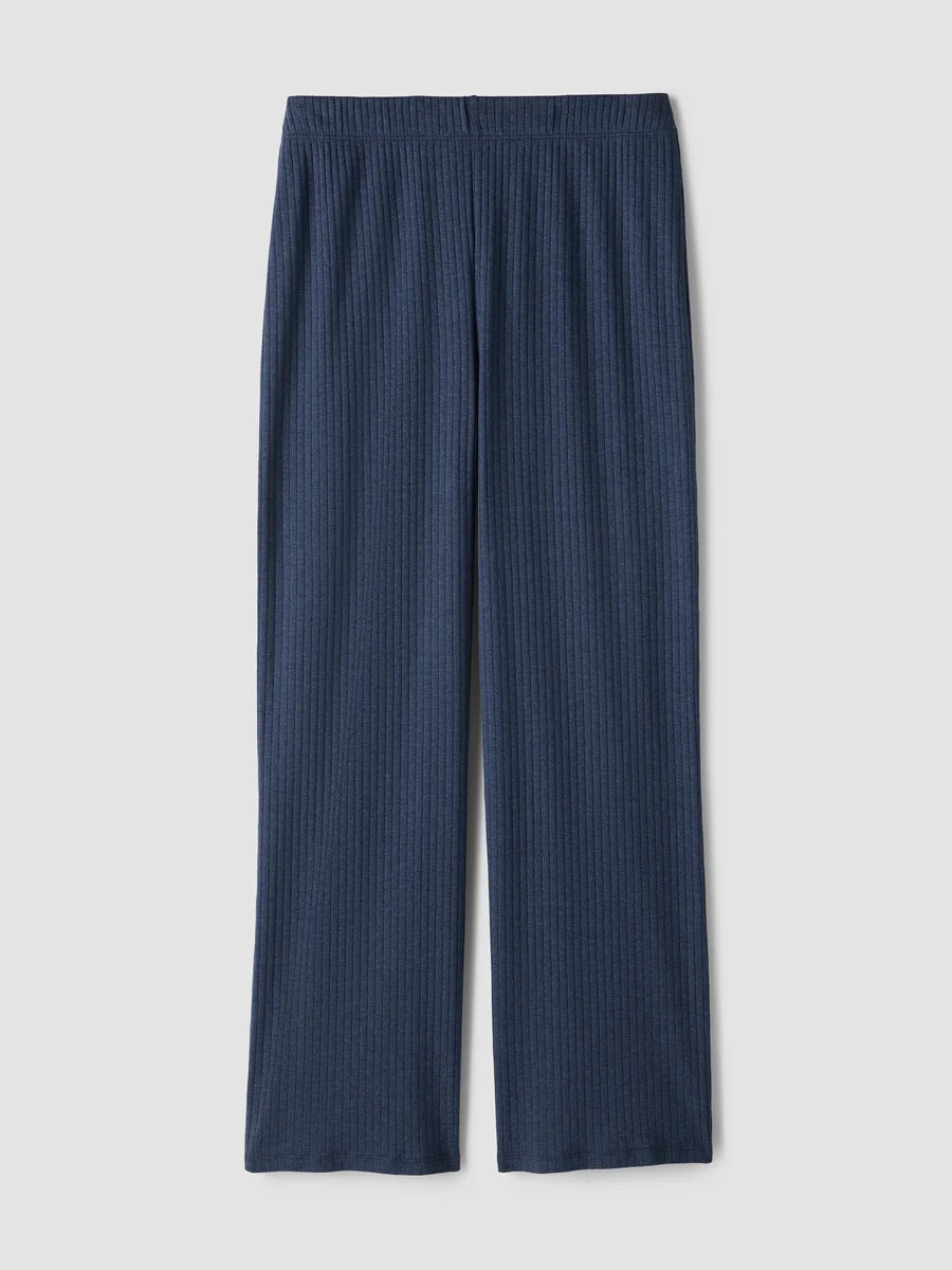 Organic Cotton Rib Straight Sleep Pant - 1