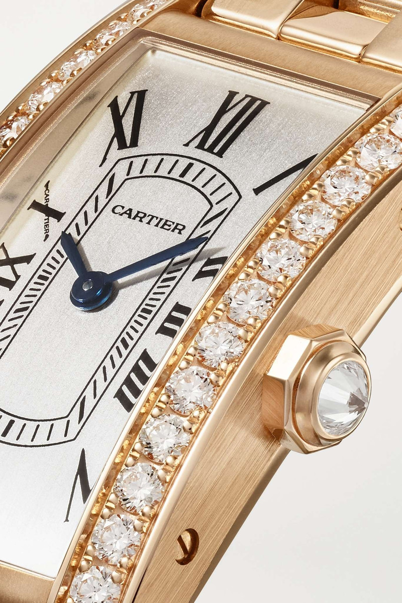 Tank Américaine 35.4mm small 18-karat rose gold diamond watch 5