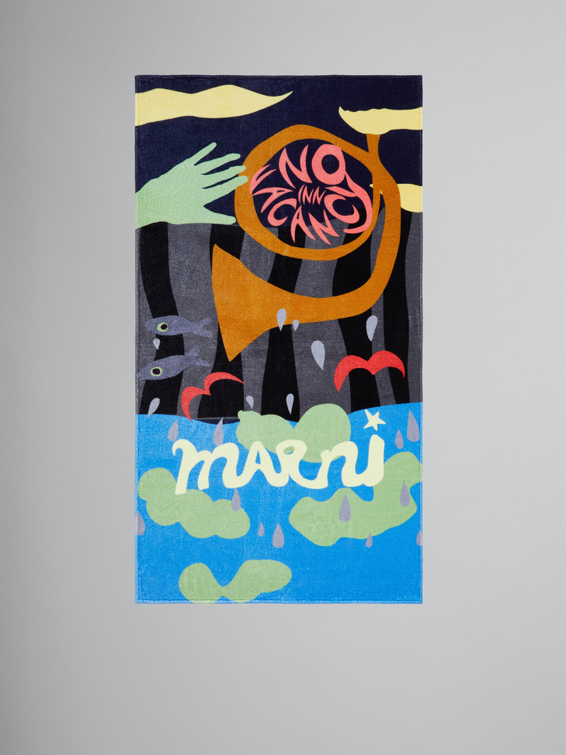 MARNI X NO VACANCY INN - PRINTED COTTON BEACH TOWEL 1