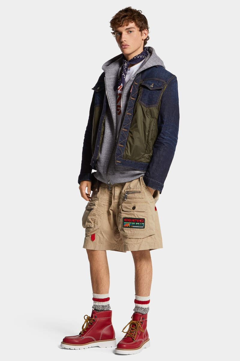 DARK URBAN WASH DENIM PUFFER JEAN JACKET 5