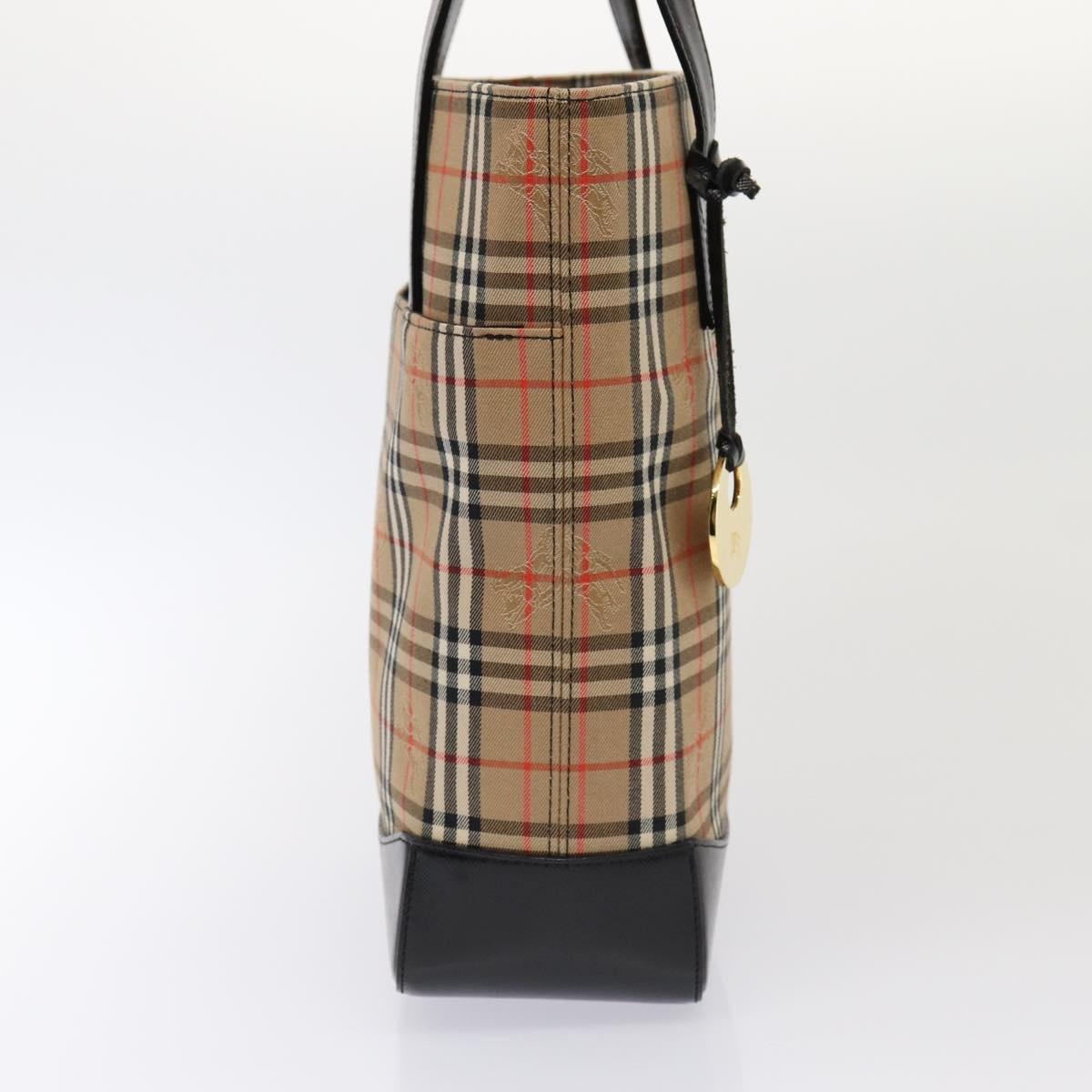 Burberry Nova Check Tote Bag Canvas Beige Gold - 3