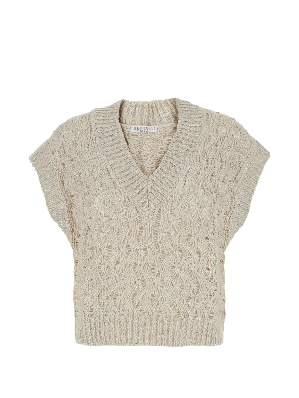 sequin-embellished V-neck vest - 1