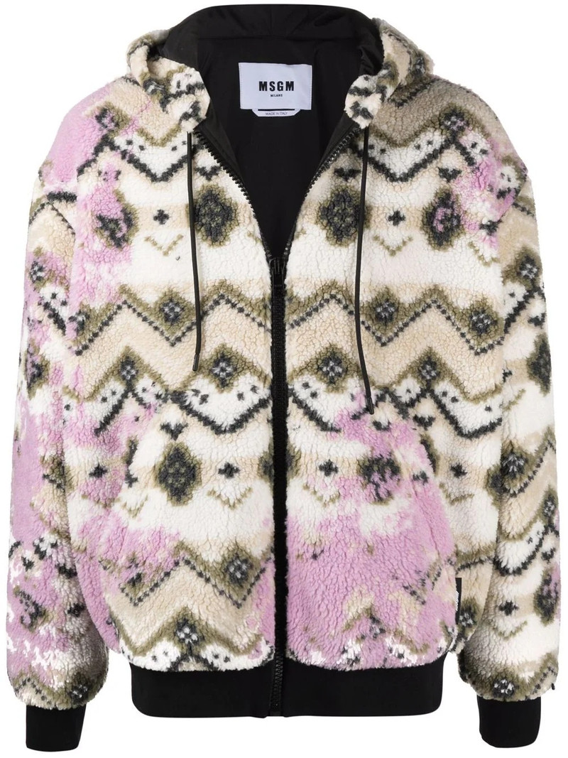 geometric print hooded jacket 1