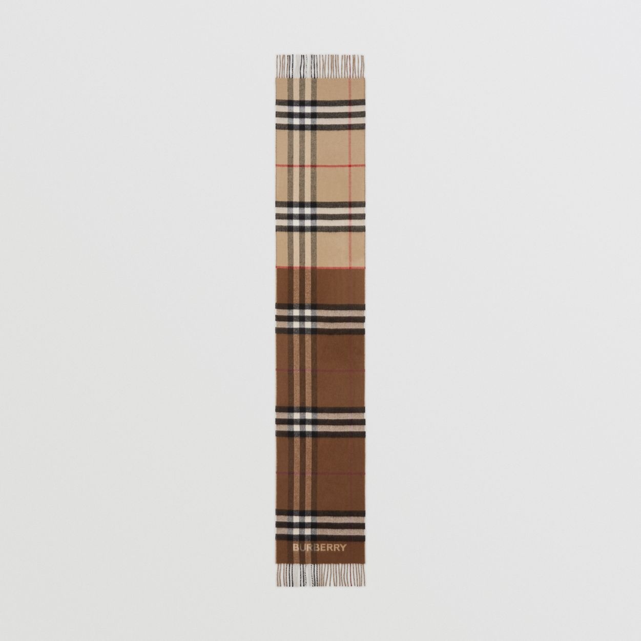 Contrast Check Cashmere Scarf - 6