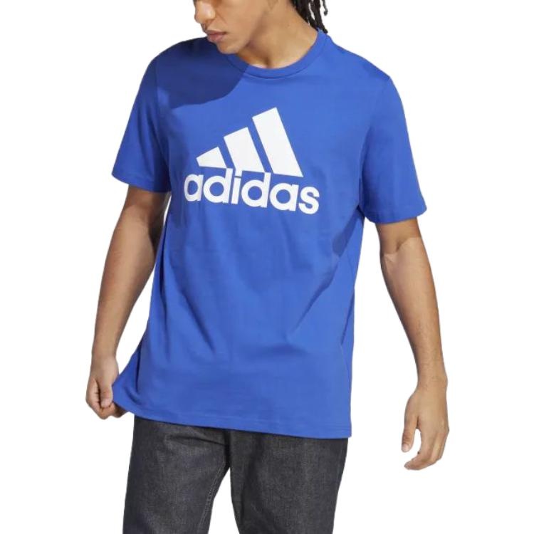 adidas Essentials Single Jersey Big Logo T-shirt 'Semi Lucid Blue' IC9351 - 2