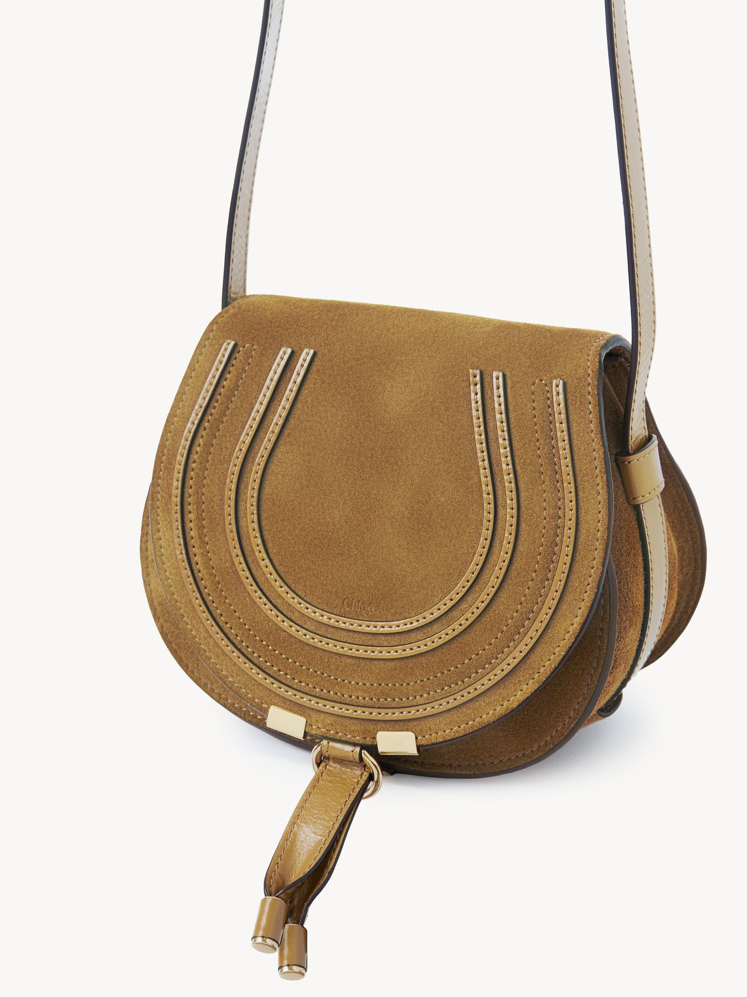 SMALL MARCIE SADDLE BAG IN SUEDE LEATHER - 3