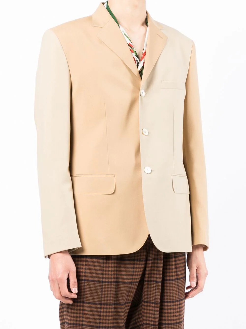 colour-block single-breasted blazer - 3