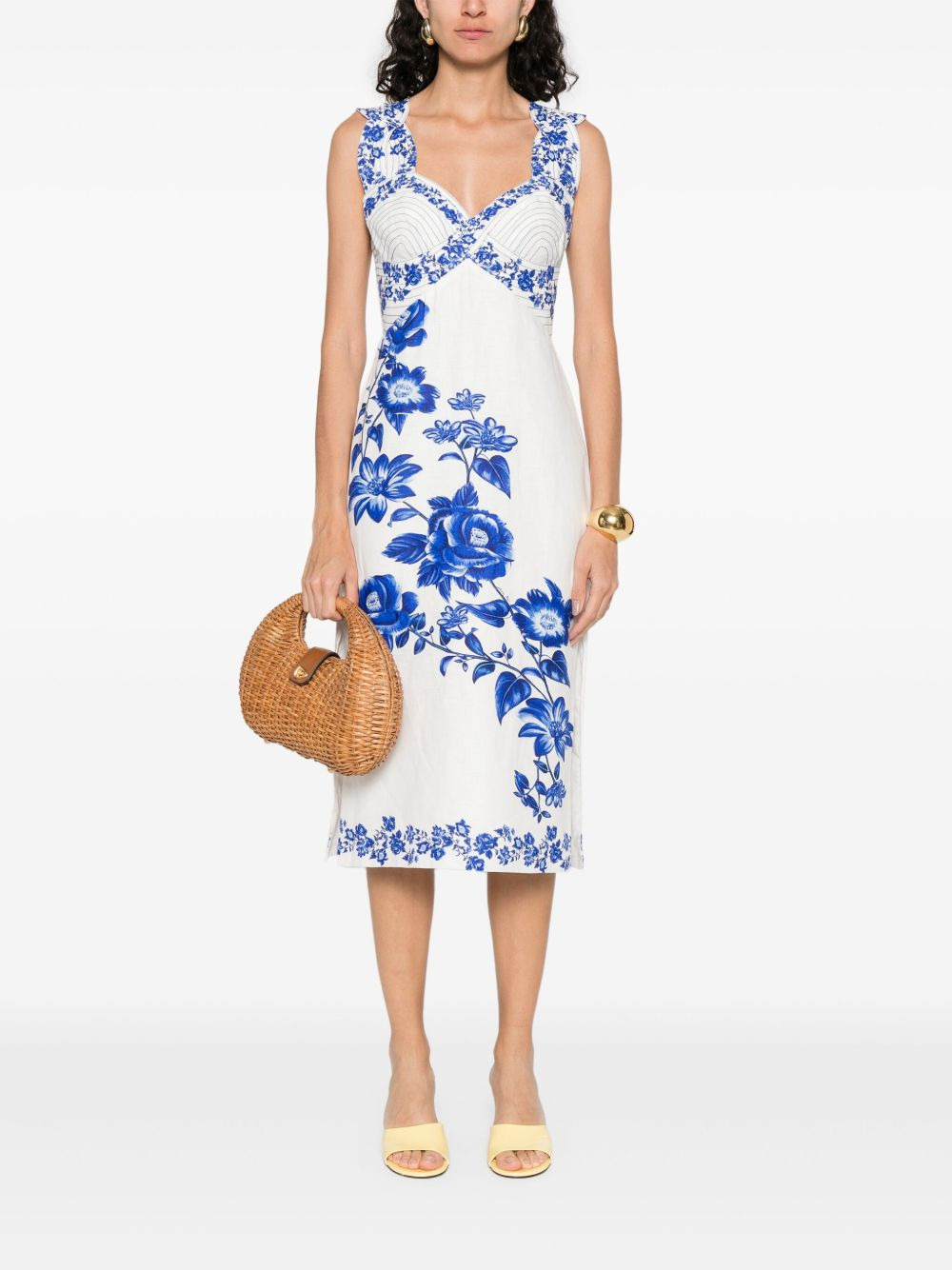 Floral Cascade-print midi dress - 2