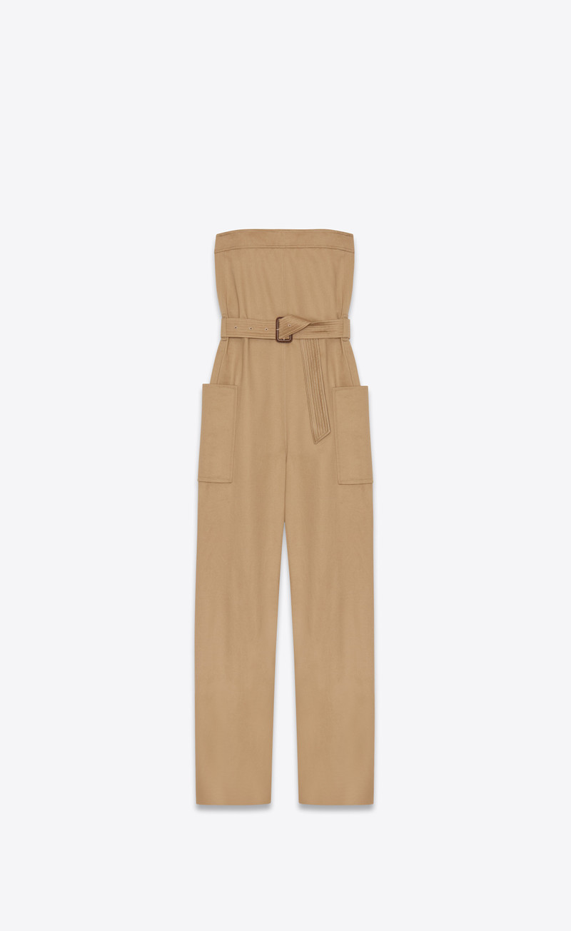 strapless jumpsuit in cotton gabardine 3