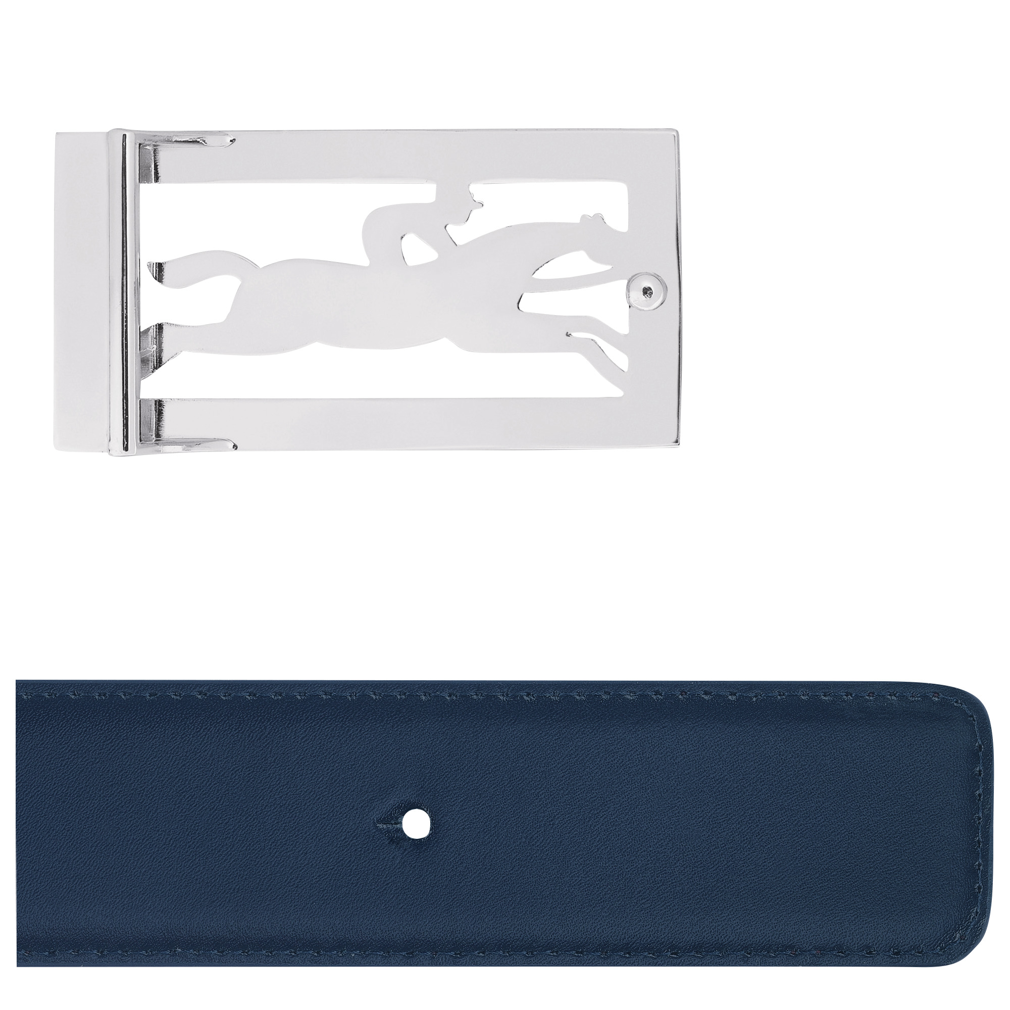 Delta Box Men's belt Navy/Burgundy - Leather - 3