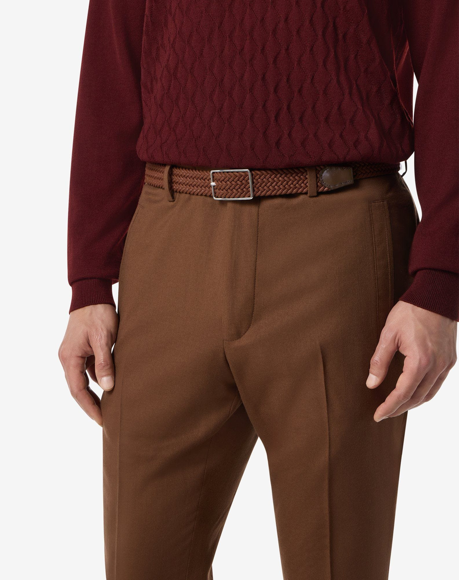 Cognac-beige waxed cotton belt - 2