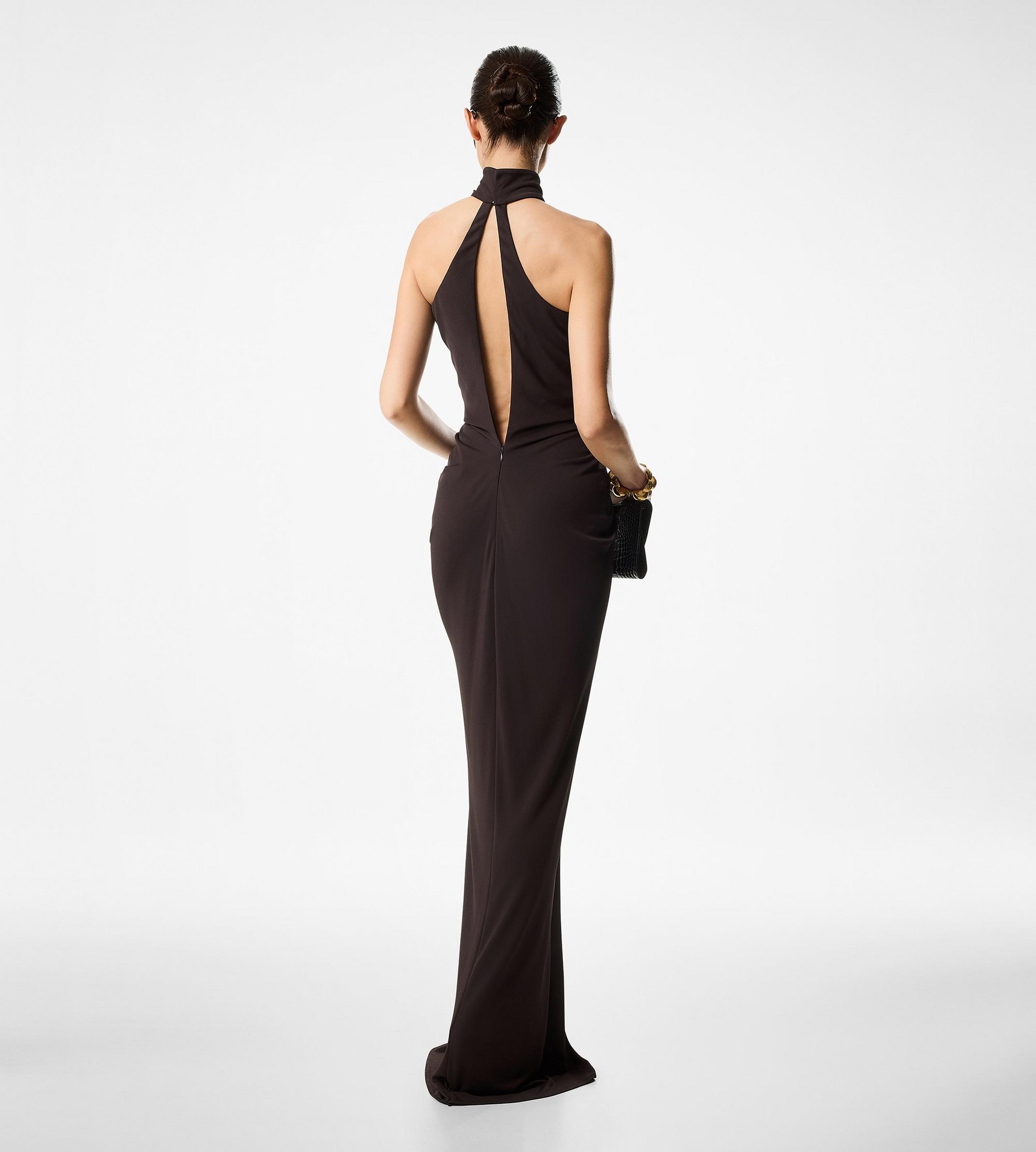 SABLE' JERSEY HALTERNECK EVENING DRESS - 3