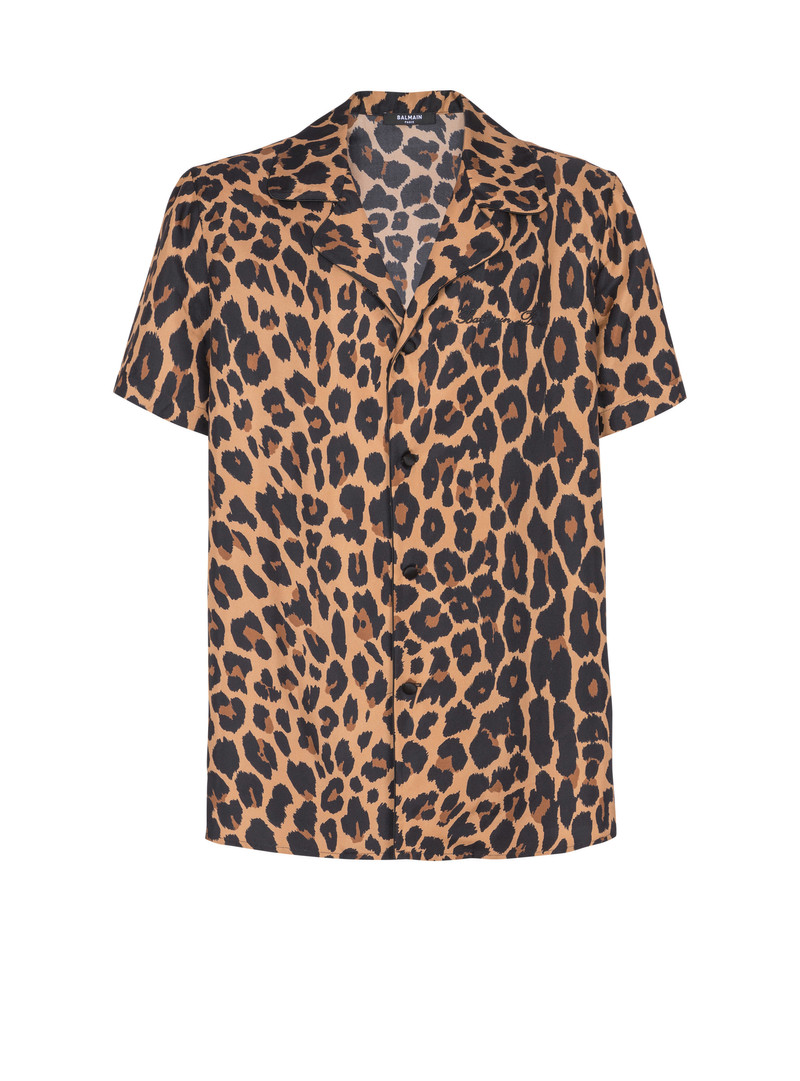 Leopard print silk pyjama shirt 1
