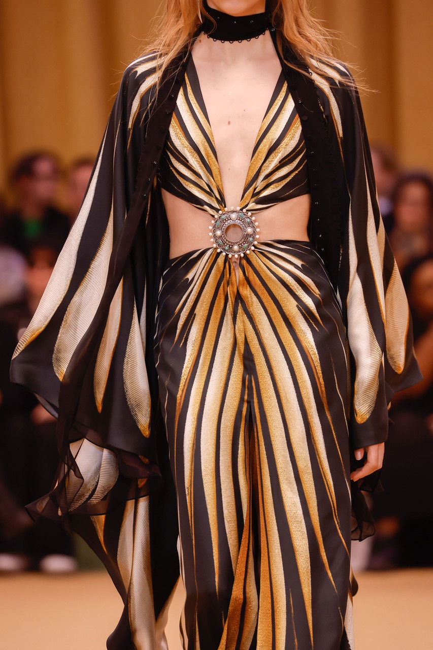 Cape Sleeve- Silk Twill Gown - 7