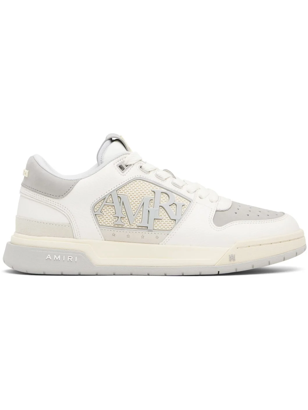 White & Gray Classic Low Sneakers - 1