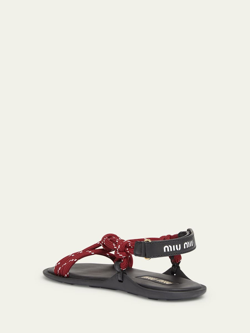 Miu Miu Nastro Cross Rope Grip-Strap Sandals outlook